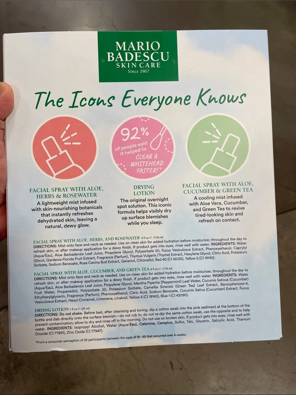 Mario Badescu Toner & Spray 3 Pack Vegan Oil Free No Paraben